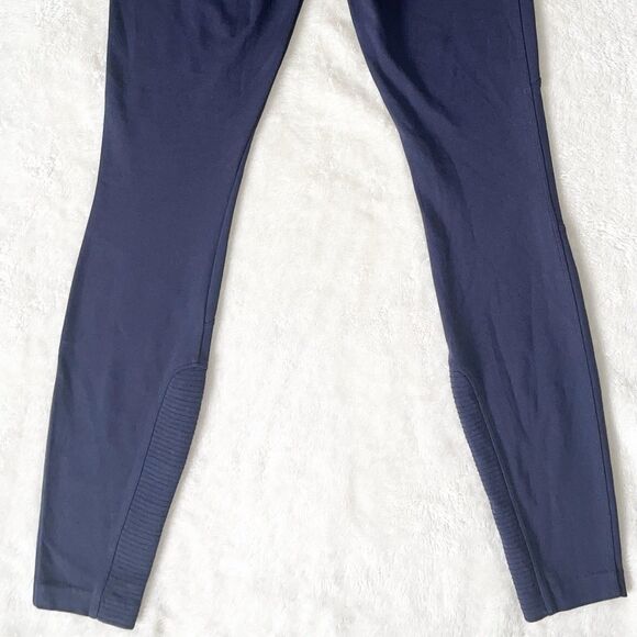 ATHLETA Womens Pants Size 4 Ponte Moto 2 Navy Zippered Pockets Full Length - Picture 6 of 13